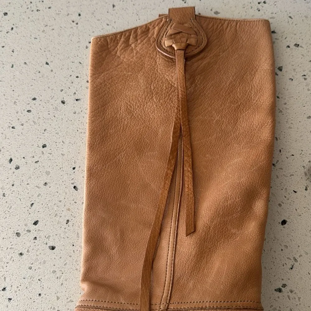 Coach Selena Tan Leather Knee-High Heeled Boots Western Boho Women’s Size 11 EUC